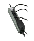 Heavy Duty 9 Outlet Power Strip With 15 Foot Metal Extension Cord Mountable For Wall Or Under Desk Setup In Industrial Garage Shop Settings UL24CB-15 Ready