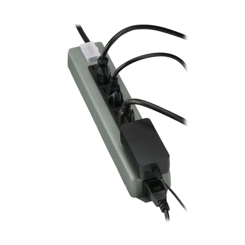 Heavy Duty 9 Outlet Power Strip With 15 Foot Metal Extension Cord Mountable For Wall Or Under Desk Setup In Industrial Garage Shop Settings UL24CB-15 Ready