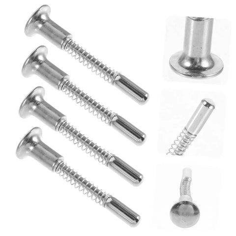 Spring Loaded Plunger Pins Crib Latch Replacement Kit, durable iron hardware, close-up of 6-pack for window screen repairs