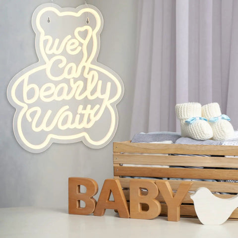 Bear Shaped Neon LED Sign For Wall Decor Lights Up Your Party Vibe With Warm White Glow Reusable Neon Sign on wall display