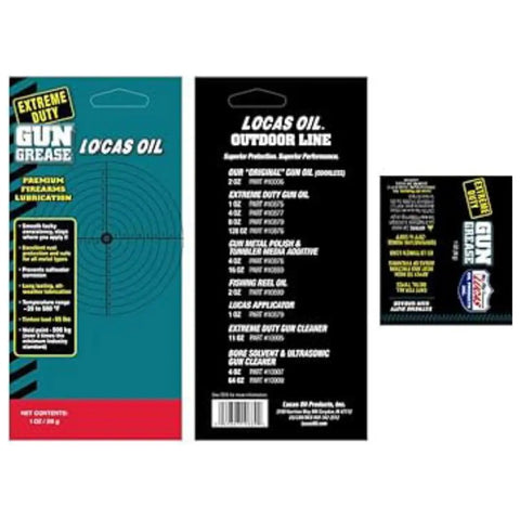 Packaging of Beefed Up Heavy Duty Grease For Grease Guns 1 Oz Tubes Pack Of 4 Keeps Metal Parts Moving Smoothly And Reduces Friction