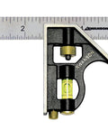 6-Inch Combo Square With Stainless Steel Rule Cast Zinc Body Bubble Vial And Brass Bolt