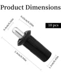 Close-up view of a single pin from the 10 Pack Spring Loaded Cabinet Door Repair Pins For Shutters Doors And Windows Durable Plastic And Metal Telescopic Damper Pins Must Have Furniture Fittings Connector Replacement Hardware For Indoor And Outdoor Use, showing dimensions and details.