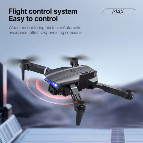 Camera Drone With Screen Display Remote, 2.4G Quadcopter With Altitude Hold shown mid-flight indoors.