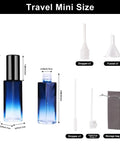 Four Glass Perfume Spray Bottles Set Refillable Travel Size Atomizers with funnel, pipette, bag, and dispensers, mini size