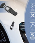Two Pack Car Bumper Clips Quick Release Kit For Front And Rear Bumpers Durable Metal Fasteners attached to white car bumper