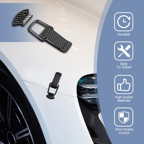 Two Pack Car Bumper Clips Quick Release Kit For Front And Rear Bumpers Durable Metal Fasteners attached to white car bumper