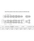 Technical diagram of short pitch precision roller chains for 40B21-1 21 Tooth Roller Chain Sprocket Type B With 1 Inch Bore