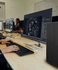 ProDesk 600G4 Tower Desktop Computer With Intel Core i7-8700 3.4 GHz, 16GB DDR4 RAM, 1TB SSD, shown in a creative workspace