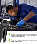 Mechanic using Pro Grade Oxygen Sensor Socket With Side Wire Cutout, One Half Inch Drive By Seven Eighths Inch, Six Point O2 Sensor Socket For All Vehicles, Offset Design For Easy Removal And Installation, 18mm Compatible Car Tool on vehicle engine