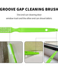 Six Piece Green Grout Cleaner Brush Set With Handle For Deep Cleaning Gaps, Floors, Kitchen And Bathroom With Stiff Bristles
