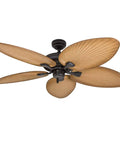 Palm Island 52 Inch Tropical Indoor Outdoor Ceiling Fan With No Light Pull Chain Two Mounting Options Five Palm Leaf Blades Damp Rated