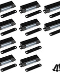 Rock Solid Magnetic Door Catch With 50 Pound Pull Strength Heavy Duty Stainless Steel Cabinet Latch For Kitchen Closet And Wardrobe Toddler Proof Hardware Silver 10 Pack shown with mounting screws.