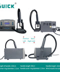 Three Channel Hot Air Desoldering Station 881D With ESD Digital Display, pro-grade SMD rework tool, multiple angles view