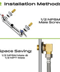 Installation methods for Commercial Wall Mount Kitchen Sink Faucet With High Pressure Pre Rinse Sprayer And Add On Swing Spout 8 Inch Adjustable Centers.