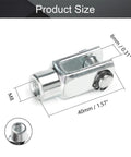 Y 20 Clevis End Connector for Pneumatic Air Cylinders, M8 x 1.25 Female Thread, 40mm Length, 20mm Bore Foot Mount Joint, Rock Solid Iron Construction, Silver Finish, Easy Install, 40mm size view