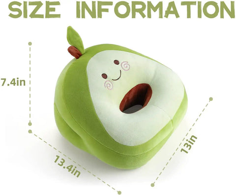 Avocado Plush Stuffed Toy Pillow For Kids And Girls Cute Napping Cushion Cozy Kawaii Throw Pillow Doll with size dimensions