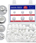 197 Piece White Plastic Bolt Covers Set For Hex Bolts M4 To M12 Protective Caps shown in plastic case with multiple sizes.