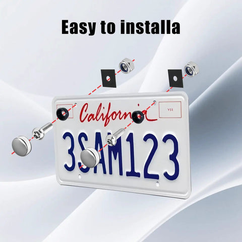 Lock Your Plates Down Super Tight With This Hella Durable Anti Theft License Plate Screws Kit Featuring Rustproof Stainless Steel Bolts for mounting CA license plate with bolts and washers.