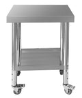 Stainless Steel Prep Table 24X18 With Adjustable Undershelf And Four Wheels Heavy Duty Workhorse For Restaurant Kitchen Home Hotel Durable And Easy To Clean
