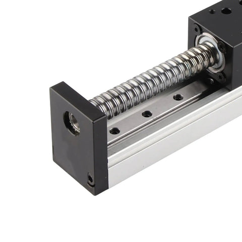 Linear Motion Stage With 150mm Ball Screw Slide And Precision Sliding Table For NEMA 23 Motors, CNC X Y Z Axis Positioning Platform For Milling Machines, Aluminum Body, Smooth Operation, Rock Solid Precision. Aluminum ball screw linear stage with 40mm rail.