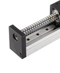 Beefy Precision Ball Screw Linear Stage With 150mm Stroke Aluminum Construction For Smooth CNC Motion And Easy Automation NEMA 23 Ready Industrial Grade Linear Slide Table, angled view