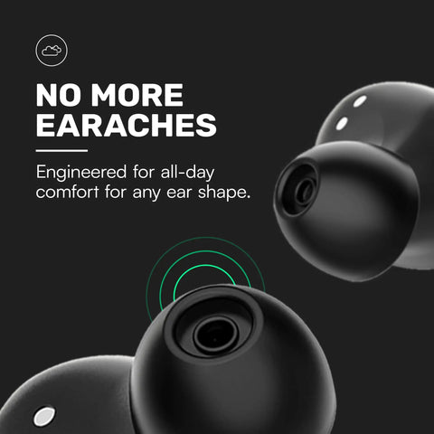 Close-up of Everyday Classic Bluetooth Earbuds With Mic And Active Noise Cancellation For Immersive Sound On The Go