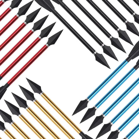 12 Piece Aluminum Crossbow Bolts With Removable Broadheads For Outdoor Shooting And Training Durable Archery Arrows, assorted colors