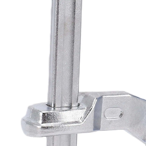 Close-up of Steel Ratchet Style Bench Dogs And Clamps For 3/4 Inch Dog Holes Heavy Duty Woodworking Hold Downs