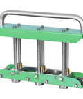 Heavy Duty Sheet Metal Bender Station For 0 To 90 Degree Folds Portable Rolling Bender displayed in green with metal rods