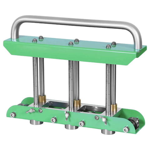 Heavy Duty Sheet Metal Bender Station For 0 To 90 Degree Folds Portable Rolling Bender displayed in green with metal rods