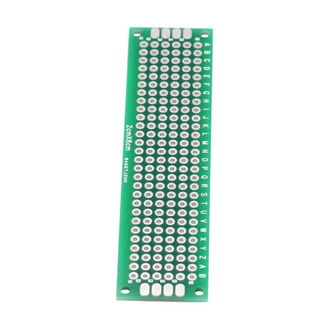 Double Sided PCB Prototype Boards Set Of Ten For DIY Soldering Two By Eight Centimeter FR4 Tin Plated Printed Circuit Boards