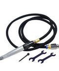 Industrial Grade Pneumatic Scribe Air Engraving Pen, steel barrel, carbide tip, hose, wrenches for precise metal marking.
