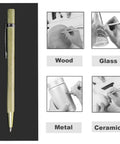 Two Pack Tough As Nails Tungsten Carbide Marker With Non Slip Knurled Handle Pro Grade Engraver Pen on black background.