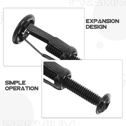 Expansion Screw Nuts Kit With Petal Expansion Mechanism For Metal And Hollow Wall, Carbon Steel Jack Nuts For Quick Install, Heavy Duty Fastening And Secure, Stable Connections For Construction Projects. black carbon steel jack nut with expansion design