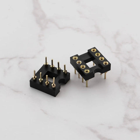 Gold Plated 8 Pin DIP IC Socket Adapter 2.54mm Pitch Straight Socket For OP Amp ICs 20 Pack Fits NE5532 Burr Brown LM