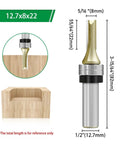 Double Bearing 1/2 Inch Slot Cutting Router Bit For Wood Milling And Grooving Precision Joinery Craftsmanship That Slays Your Projects showing dimensions and design details.
