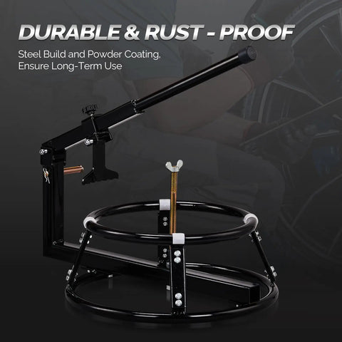 Heavy Duty Rugged Tire Change Stand For 16 To 21 Inch Tires Motorcycle Bead Popper Dirt Bike Wheel Mount With Wide Base