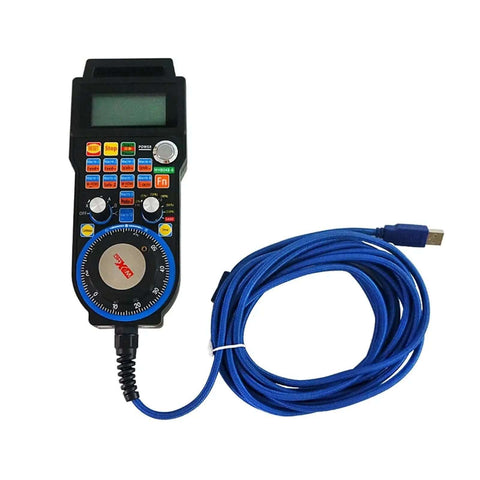 USB Handwheel Control Handle Wheel for CNC Router 4 Axis or 6 Axis Compatible Handheld CNC Controller with blue cable