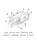 High Precision Linear Guide Rail Kit For CNC Router Z Axis 450mm HGR20 With HGH20CA Bearing Blocks Easy Install Low Friction Smooth Motion diagram