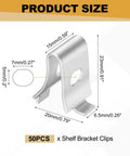 Heavy Duty Aluminum Shelf Bracket Clips 50 Piece Set For Adjustable Shelves In Kitchen Cabinets And Bookcases Silver Finish Sweet