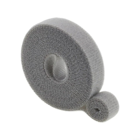 Premium Nylon Cable Organizer Strap Kick Your Desk Cord Chaos Into Shape With Reusable Loops, gray nylon wrap.