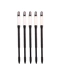 Bundle of 5 medium black refillable Aquameter Leave In Soil Moisture Meters for Potted Plants, aligned vertically.