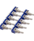 Pack of 10 AC125V 6A SPDT On On Toggle Switch With 3 Terminals 6mm Thread Latching 2 Position for DIY electronics and power switching