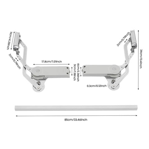 Dimensions of Soft-Close Hydraulic Cabinet Door Hinges With Adjustable Dampers, Ultra Quiet No Slam Design, Smooth, Gentle Closing