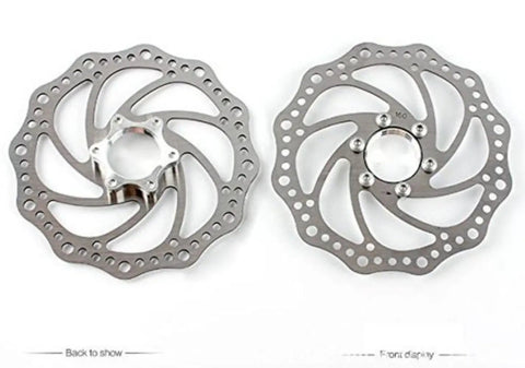 Front And Rear Disc Brake Kit With Aluminum Calipers For Mountain And Road Bikes, 160 Mm Rotors shown side by side