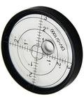 Round Bubble for spirit Level 60x10mm Metal Horizontal High Round with measuring scale, clear face and black casing.