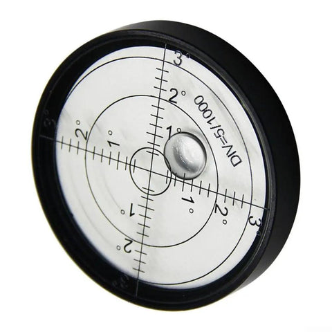 Round Bubble for spirit Level 60x10mm Metal Horizontal High Round with measuring scale, clear face and black casing.