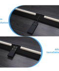 Heavy Duty Rock Solid Bed Frame Legs Replacement Kit With Bolt On Hardware 5 Inch Straight Support Feet installed under wooden bed.
