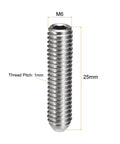 Badass Heavy Duty M6 X 25Mm Ball Point Set Screws With Spring Hex Socket Plunger In Rock Solid 304 Stainless Steel metric fastener showing size and thread pitch.